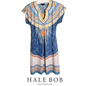 HALE BOB | Tribal Tunic Swim Coverup Dress Shirt Boho Chic Tropical Summer Beach